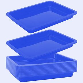 Craft Tray,24 Pack Art Trays for Kids Plastic Activity Trays Stackable Craft Trays,Shallow Craft Storage Organizer, DIY Project & Painting Tray,Art Supplies,9.45 x 7.1 x 0.98 Inch (Red)