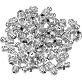 X AUTOHAUX 50 Pcs M10x1 Grease Nipple Fitting Straight 180 Degree Angle Galvanized Steel Grease Zerk Fitting Adapter for Car Truck Mechanical Lubrication