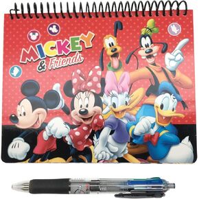 Disney Vacation Accessories - Official Disney Autograph Book with M&G 4-Color Pen (Mickey Mouse and Friends Red)
