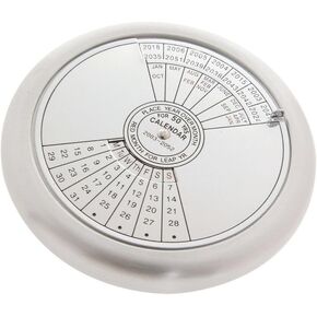 Kikkerland 50 Year Calendar Paperweight (CAL50), Silver