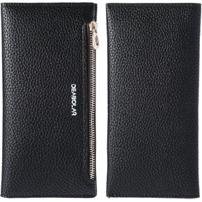 Ultra Slim PU Women Wallet, Bifold Thin Wallet PU Credit Card Holder Bifold Thin Wallet with Zipper Pocket Long Ladies Wallet Clutch in Saudi Arabia