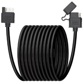 4-Pin Flat Trailer Wiring Harness Kit 15 Feet 16 AWG, Male and Female 4 Wire Trailer Wiring Connector 4 Wire Plug Connector Trailer Light Wiring for Utility & Boat Trailer Wire Kits