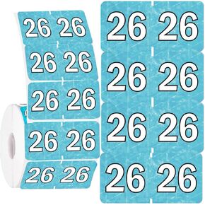 500 Pieces 2026 Year Stickers 0.75×1.5 inch Rectangle Coded Colored File Folders Labels Self Adhesive Year Labels for Tab File Folders Office Supplies(Blue,White)