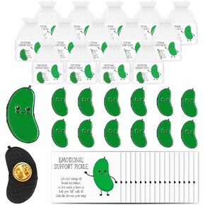 25 Sets Team Appreciation Gifts Pickle Lapel Pin Encouragement Support Pickle Positive Pickle Cucumber Inspirational Cards with Bag Employee Appreciation Gift for Friends Family Office School