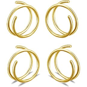 20G 18G Double Nose Ring Double Nose Ring for Single Piercing Double Hoop Nose Ring Hoop Nose Ring Right Left Surgical Steel Spiral Nose Ring for Women Men