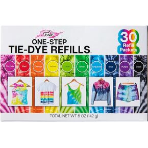 Tulip One-Step Tie-Dye Kit Refills, Rainbow Tie Dye, Multicolor, 30 Pack