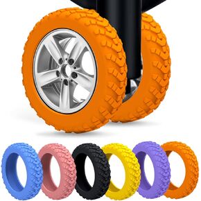 Luggage Wheel Covers Carry On Luggage Wheel Protector 8 Pieces Covers Silicone Suitcase Wheel Covers, Durable,Mute and Shock Absorption (Black)