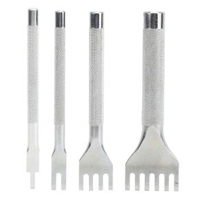 Prong Punch Tool Lacing Chisel Set Leather Hole Punches High Speed Steel Leather Craft Tool[4PCS],Percussion Tool