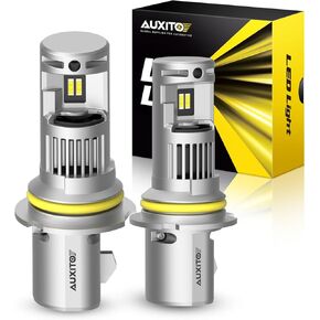 AUXITO 2025 Upgraded 9004/HB1 Fog Light, 900% Brightness, 6000K Cool White Powersports Bulbs with Fan, Plug and Play, Non-polarity, Pack of 2
