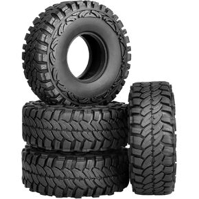 1.9 Tires RC Crawler Tyres Height 4.4" / 112mm Soft Rubber Great Grip on Rocks Mud Dirt for Traxxas TRX4 Axial SCX10 II III Redcat Gen 8 Tamiya CC01,w/Foam