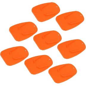 Motoforti 8pcs Motorcycle Kickstand Pad Support Plate Pad Parking Stand Side Stand Extension Pad Orange Long-lasting