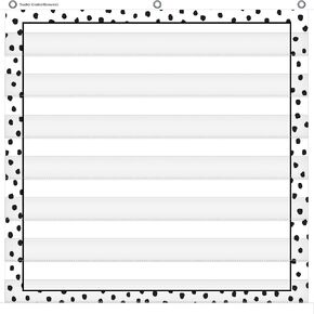 Teacher Created Resources Black Painted Dots on White 7 Pocket Chart (28" x 28") (TCR20103)