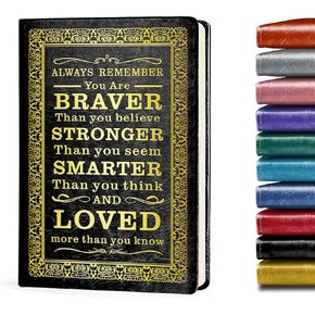 Pink A5 Lined Leather Journal Notebook,Inspirational Leather Journal Notebook for Men Women,200 Pages 100 Gsm Thick Ruled Paper Daily Diary for School,Travel,Business,Work (Pink)