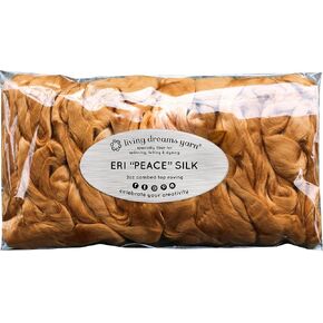 White Eri Peace Silk Fiber for Spinning, Blending, Felting, Dyeing, and Paper Making. Premium Grade Natural Color Combed Top Roving.