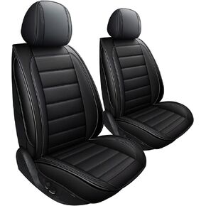 CAPITAUTO Leather Car Seat Covers, Waterproof Faux Leatherette Cushion Cover for Cars SUV Pick-up Truck Universal Fit Set for Auto Interior Accessories(Beige Full Set)