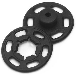 Betoplin 60 Sets Plastic Snap Fasteners, Black Sew on Snaps Buttons for Clothing, Shirts, DIY Craft (15mm/0.59in)