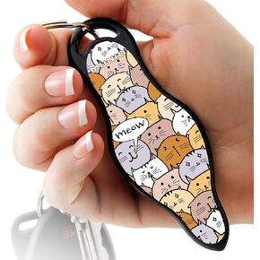 MUNIO Original Self Defense Keychain - Self Protection Personal Safety Essentials, Portable Defense Kubotan, Legal for Airplane Carry - TSA Approved - Made in USA (Cats)
