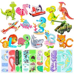 3D Cartoon Puzzles for Kids,120 Pcs Educational 3D Cartoon Puzzle,3D Cartoon Puzzles for Kids 4-10,Educational Montessori Puzzles for Kids,Perfect Birthday Children's Day Gift