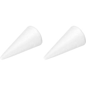 MECCANIXITY Foam Cones for DIY Arts and Crafts 4.33 x 2.17 inch Polystyrene Cones for Christmas Tree, DIY Home Craft Project 2 Pack