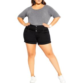 City Chic Women's Apparel Women's City Chic Plus Size Short HI Waist, Black