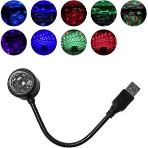 USB Star Night Light Projector, Portable Car Roof Sound Activated Atmosphere Lamp, Adjustable Auto Interior Atmosphere Decorative Light for Vehicle, Bedroom, Ceiling, Party
