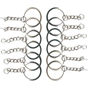30PCS Bulk keychains-10 with Buckle Rings, 10 with Screw Eye Studs, and 10 with Lobster Clasps, for Decorative Pendants, DIY Projects Crafts, and Jewellery Decorative Making (Silver)