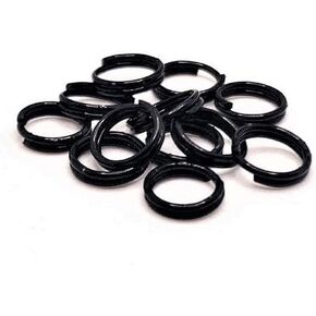 100Pcs Dark Black Mini Split Jump Ring with Double Lops Small Round Metal Key Rings Connectors for Making Handwork Charms Pendants Key Chains Ornaments DIY Crafts Accessories(6mm) Jewelry Findings