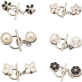 6 pieces Anti exposure button covers for women dress pins waist brooch tightening shirt buttons mini clothes tightening pin