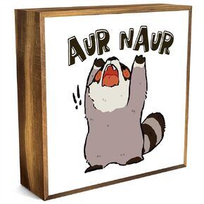Funny Raccoon Decor Toilet Decor Bathroom Decor Home Art Decor Gift Wooden Box Sign for Office Restroom Bedroom Home Farmhouse Washroom Five Stars Wood Square Box Sign for Tabletop Bookshelf 15