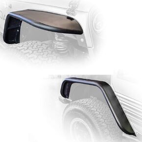 DV8 Offroad | FENDB-02 | Fender Flare Set fits 2007-2018 Jeep Wrangler JK | Steel Construction | Flat Top Design | Tubular Edge | Complete Set of 4