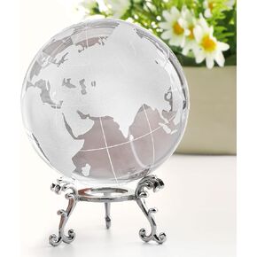 80mm 3D Glass Laser Engraved Cat with Butterfly Crystal Ball with LED Base Cat Night Light Paperweight for Home Art Decor Gifts for Cat Lovers Women