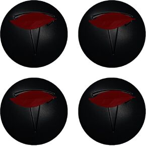 Wheel Cover Center Emblem Sticker for Tesla Model 3 Model Y Hubcaps Wheel Rim Cover Emblem & Gloss Black Background (4PCS) (Black&White)