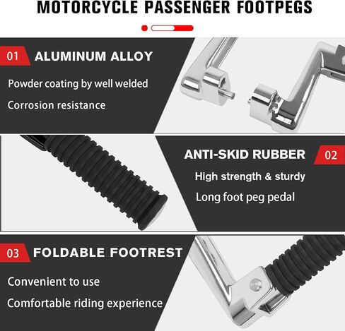 CHIFUN Motorcycle Footpeg Foldable Rear Passenger Foot Pegs Replacement for Indian Chief Vintage Dark Horse Chieftain Classic Roadmaster 2015-2018 Non-slip Foot Rest with Mount Bracket Accessories in Saudi Arabia