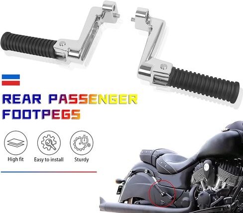 CHIFUN Motorcycle Footpeg Foldable Rear Passenger Foot Pegs Replacement for Indian Chief Vintage Dark Horse Chieftain Classic Roadmaster 2015-2018 Non-slip Foot Rest with Mount Bracket Accessories in Saudi Arabia