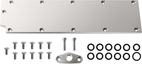 for Chevy LS Gen 4 Valley Pan Cover Plate with Oil Pressure Sensor Adapter Port, Aluminum Engine Lifter Area Oil Cover Kit Fit for Chevy Gen 4 Engine, for LS LS2 LS3 L99# 551646, 551623 in Saudi Arabia