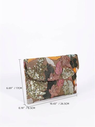 Verdusa Women's Floral Embroidery Sequin Evening Clutch Bags Party Purses in Saudi Arabia