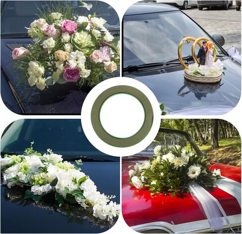 DOITOOL Flower Foam Ring with Suction Cup Car Flower Mud Green Wet Foam Blocks Round Floral Foam Blocks Artificial Floral Arrangements Mud for Florist Wedding Car Holiday Decoration 140g in Saudi Arabia