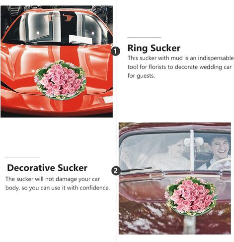 DOITOOL Flower Foam Ring with Suction Cup Car Flower Mud Green Wet Foam Blocks Round Floral Foam Blocks Artificial Floral Arrangements Mud for Florist Wedding Car Holiday Decoration 140g in Saudi Arabia