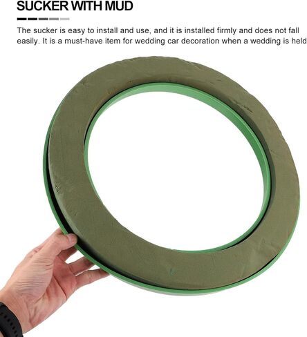 DOITOOL Flower Foam Ring with Suction Cup Car Flower Mud Green Wet Foam Blocks Round Floral Foam Blocks Artificial Floral Arrangements Mud for Florist Wedding Car Holiday Decoration 140g in Saudi Arabia