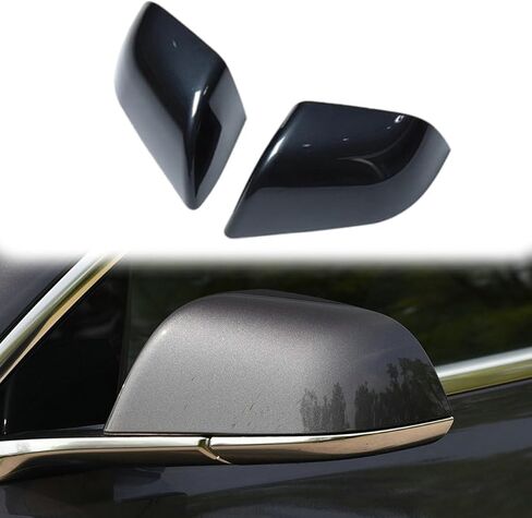 Left & Right Side Rearview Mirror Cover Cap For Tesla Model 3 2017 2018 2019 2020 2021 2022 2023 2024 (Silver) in Kuwait