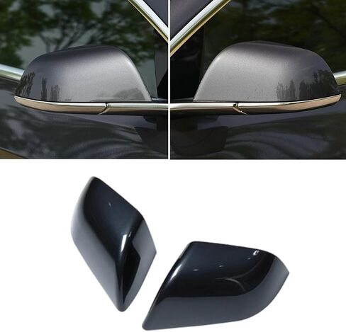 Left & Right Side Rearview Mirror Cover Cap For Tesla Model 3 2017 2018 2019 2020 2021 2022 2023 2024 (Silver) in Kuwait
