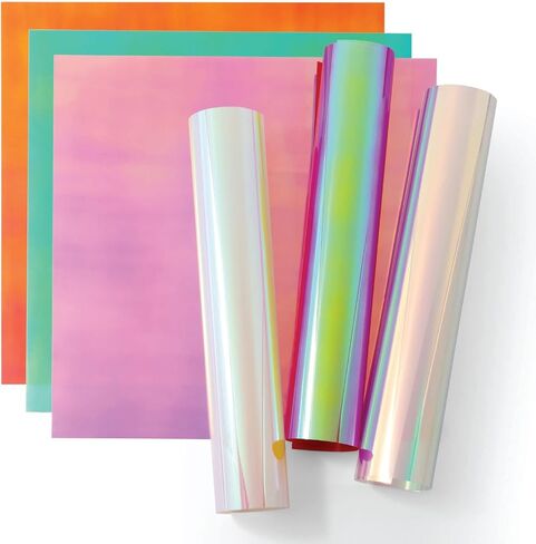 Cricut Holographic Iron On Vinyl Sheets, 12" x 12" (3), DIY Supplies, HTV Rolls - Berry Sorbet Sampler in Saudi Arabia