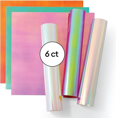 Cricut Holographic Iron On Vinyl Sheets, 12" x 12" (3), DIY Supplies, HTV Rolls - Berry Sorbet Sampler in Saudi Arabia