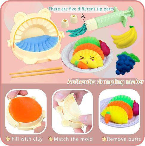 Play Dough Color Set for Kids, 44PCS Noodle Playdough Toys Ice Cream Maker Machine Kitchen Creations Cow Model Clay Playset for Toddler Kids Ages 3-8 in Saudi Arabia