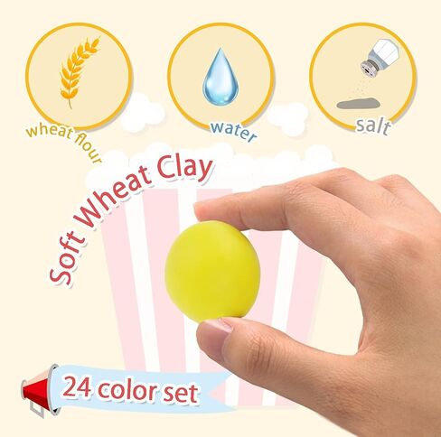 Play Dough Color Set for Kids, 44PCS Noodle Playdough Toys Ice Cream Maker Machine Kitchen Creations Cow Model Clay Playset for Toddler Kids Ages 3-8 in Saudi Arabia