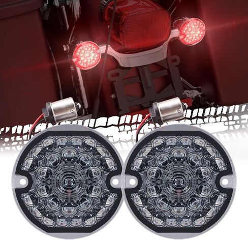 1157 3-1/4" LED Double Red Turn Signal Flat Smoke Lens Compatible for Harley Motorcycle Road Glide Road King Softail Ultra Classic Ultra Limited Electra Glide in Kuwait