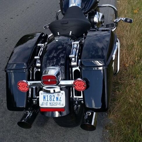 1157 3-1/4" LED Double Red Turn Signal Flat Smoke Lens Compatible for Harley Motorcycle Road Glide Road King Softail Ultra Classic Ultra Limited Electra Glide in Kuwait