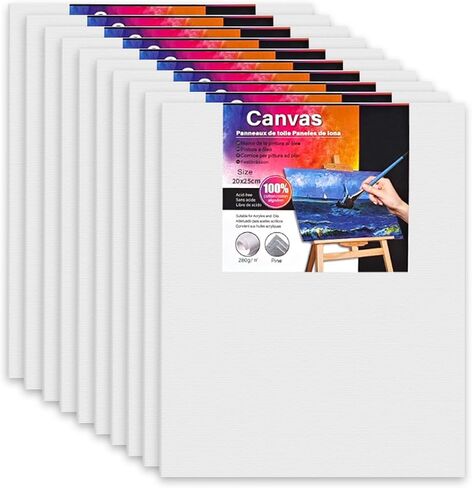 Canvas Boards for Painting 16 Pack, 5x7 Inch Art Painting Supplies, 100% Cotton Pre-Primed Small Blank Canvases for Painting, Mini Canvas Panels for Adults, Kids, Acrylic, Oil, Watercolor, Tempera in Saudi Arabia