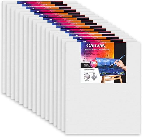 Canvas Boards for Painting 16 Pack, 5x7 Inch Art Painting Supplies, 100% Cotton Pre-Primed Small Blank Canvases for Painting, Mini Canvas Panels for Adults, Kids, Acrylic, Oil, Watercolor, Tempera in Saudi Arabia