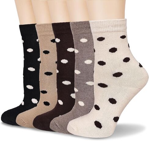 جوارب نسائية للكاحل من Mcool Mary، كاجوال من القطن المحبوك الدافئ لطيف منقط، عبوة من 6 جوارب للنساء in Kuwait